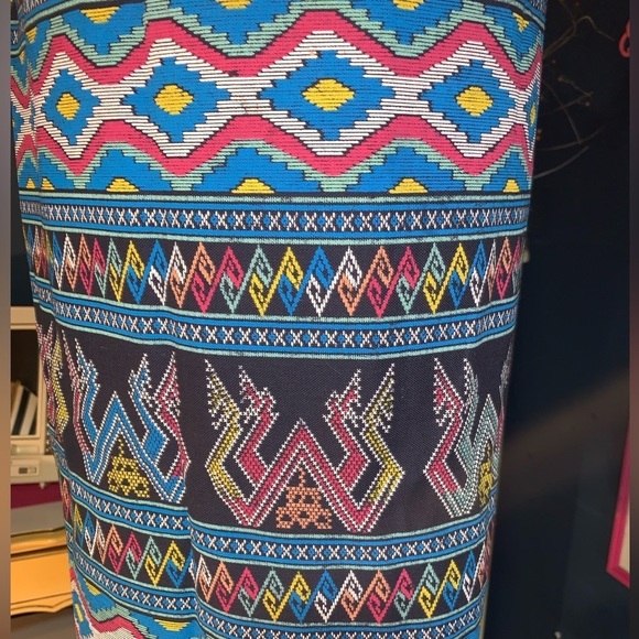 Vintage 1990s Dead Stock NWOT 100 % Cotton Abstract Pattern Wrap Skirt OSFM - Picture 4 of 4